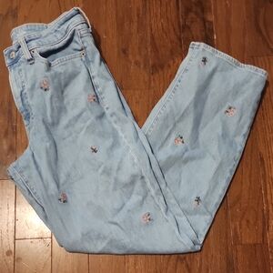 Old Navy Light Blue Embroidered Women Jeans